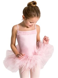 Rosa tutu balletdragt m.flæser Capezio